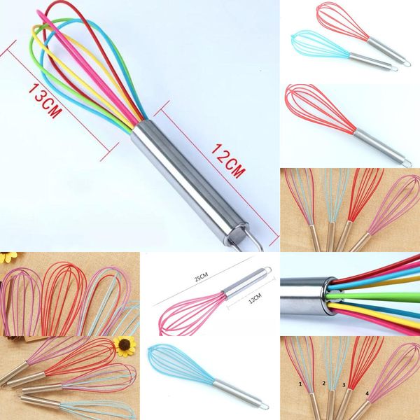 

silicone manual quick whisk handle wire egg beater mixer hand soap cream butter cake stirrer cooking utensils 1 newrb