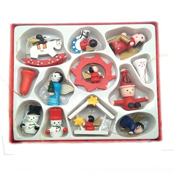 

lrbej 12 box decorations wooden christmas tree small pendant gift box doll set wooden products pendant accessoriesdoll ornaments uidmi