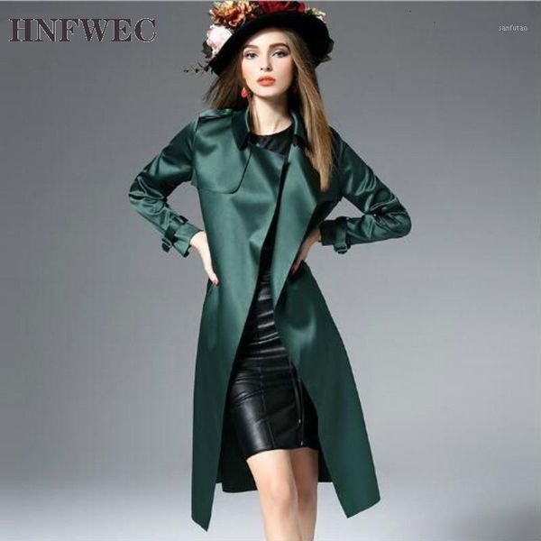 

2020 autumn and winter new products fashion solid color lapel boutique long-sleeved loose long coat female d8161, Black;brown