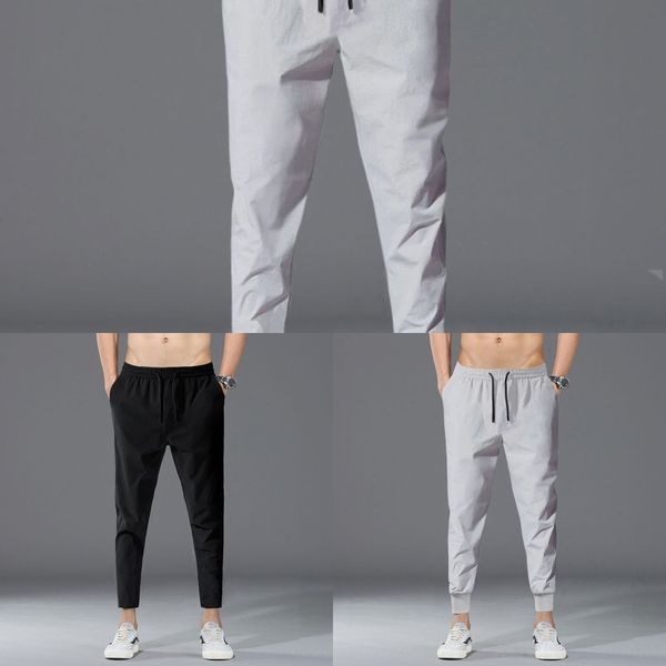 

05nda 2020 корейского сплошного цвета молодежь мужского pantstrousers случайных брюки пяты четырехстороннего стиль мода ice шелковых случайн, Blue