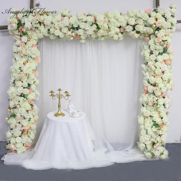 

decorative flowers & wreaths artificial flower row runner table centerpieces rose peonies diy wedding bouquet decor arch green leaves arrang