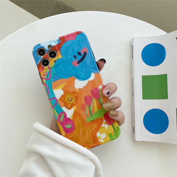 

подходит для нового iphone pro max 11 xr xs max x силиконовые цвет граффити телефон чехол анти-фулинг чехол телефон