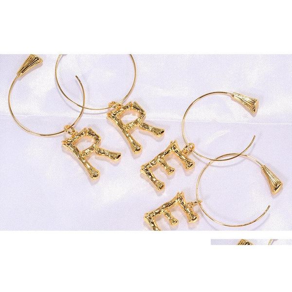 

26 letter earrings fashion style alphabetic gold earrings slub letter ear coil sqcond beauty888, Silver