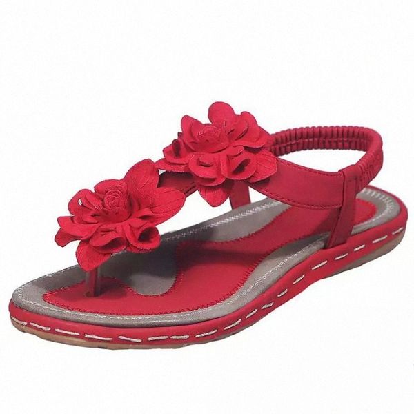 

fashion women's sandals summer handmade ladies shoes floral sandals women flats retro style shoes 35-43 #yq07