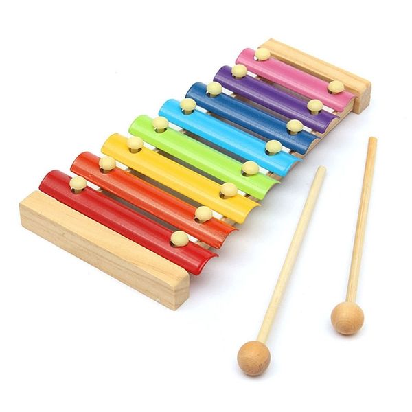 

wooden 8 tones multicolor xylophone wood musical instrument toys for baby kids bm88 y200428