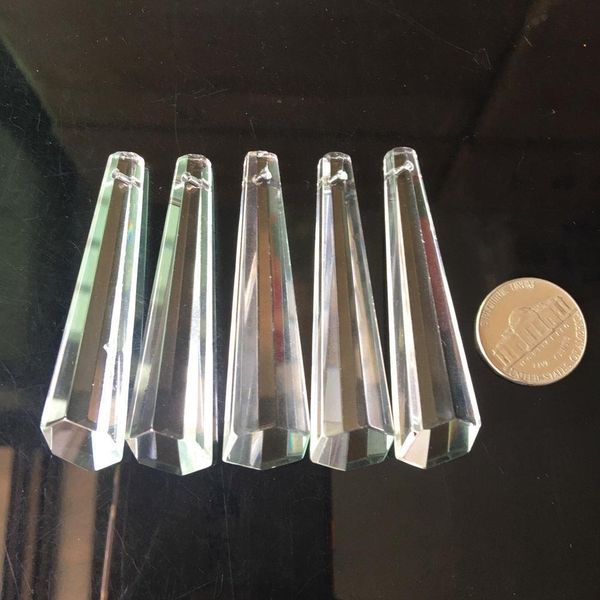 

5pc hexagon drop glass icicle crystal prism feng shui hanging prism pendant chandelier garland part diy craft supply 6m 2.5in h jllgir