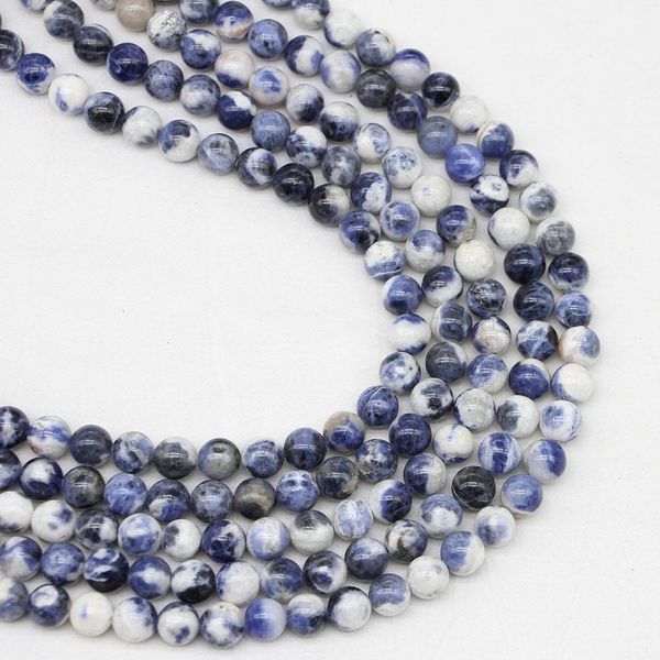 

4 6 8 10 12mm natural stone bead new blue veins sodalite bead round loose spacer beads for jewelry making findings diy bracelet h bbywkx