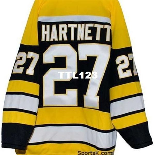 

real men real full embroidery cincinnati stingers away hartnett hockey jersey 100% embroidery jersey or custom any name or number jersey, Black