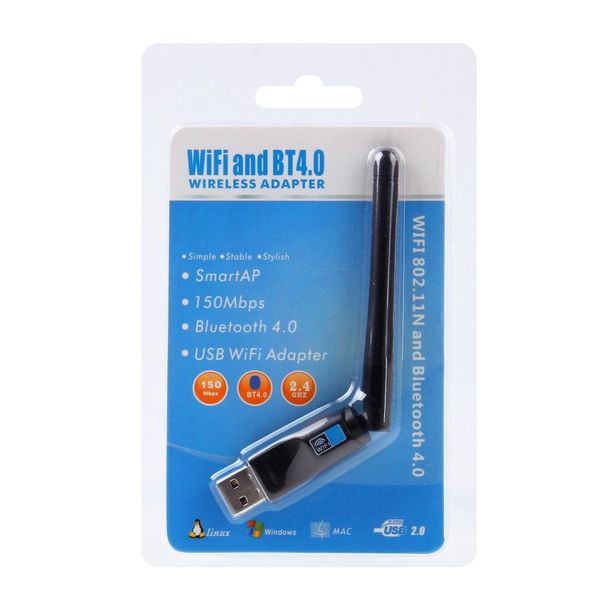 

2 in 1 bluetooth 40 150mbps 24ghz usb wifi wireless adapter with 2d1 external antenna
