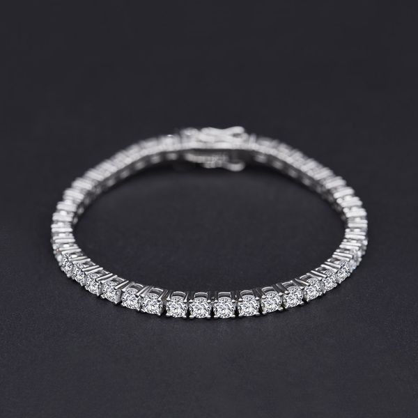 

7o0e5 shipai jewelry 2020 full high carbon new bracelet 3.75mm bracelet diamond diamond diamondpure silver plated 18k platinum row drill gea, Golden;silver