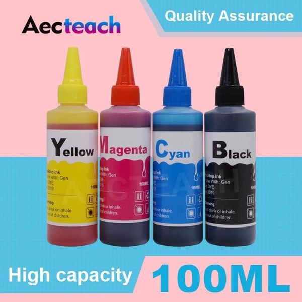 

aecteach printer ink kits 100ml dye ink kit refill for for canon brother printer cartridges ciss voor1