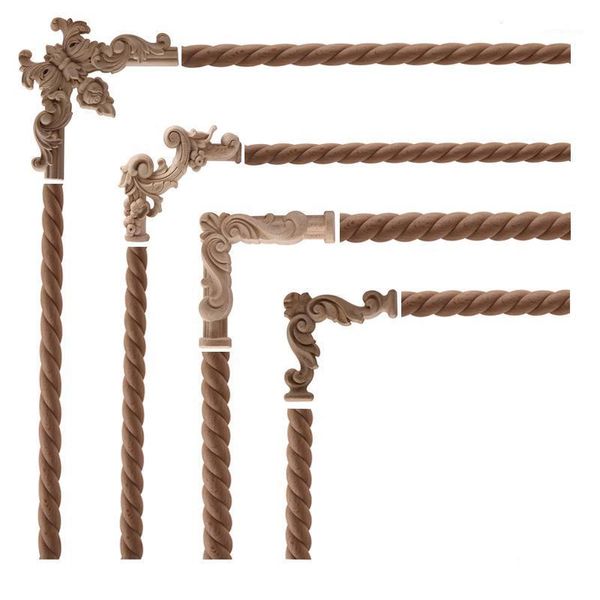 

decorative objects & figurines ornamental retro carved exquisite floral leaves rubber wood furniture corner cabinet applique decal1