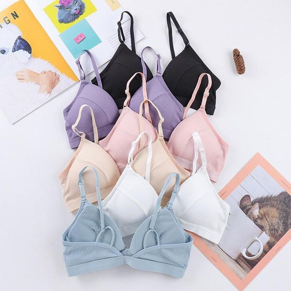 

bralette push up bras for women lingerie wireless seamless brassiere backless cotton underwear bh1, Red;black