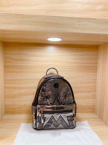 

new fashion women and men multi-color rivets punk backpack stark backpack school bag