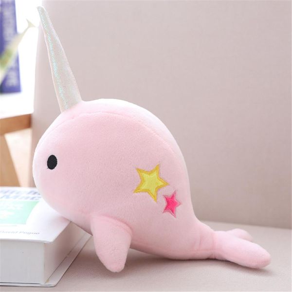 

25см 35см нархал whale binary star doll плюшевые игрушки мягкие животных океана моря фаршированная игрушки для детей рождественский подарок