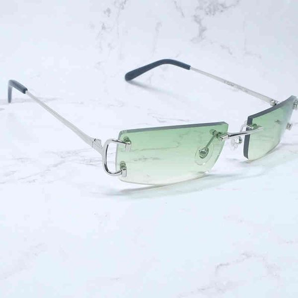 

2022 factory wholesale small square men rimless metal big wire sun summer shades eyewear women accessories luxury sunglass od4d, White;black