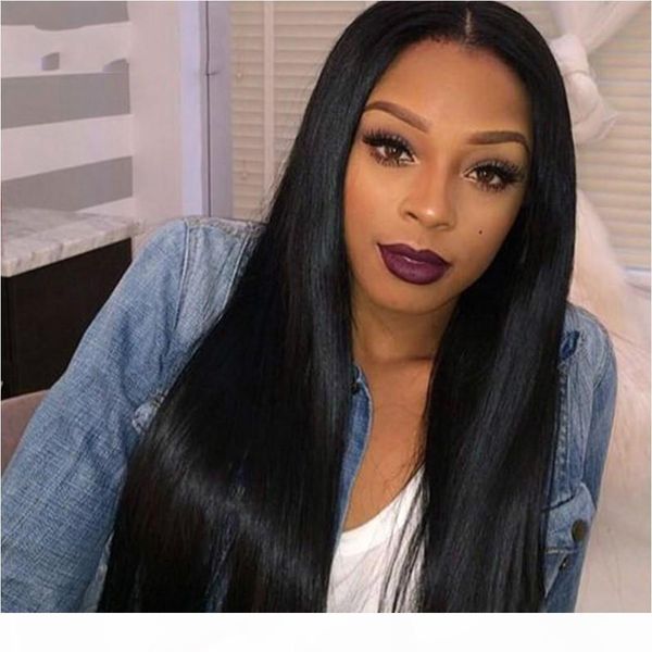 

brazilian human hair wigs for black women silk straight human hair lace front wigs 10-24 inch human hair wigs for black women, Black;brown