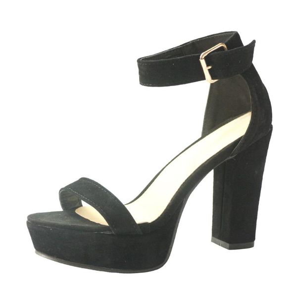 

retro fashion women pumps open toe buckle strap high heel shoe roman sandal lady shallow high heel footwear travel apr 25, Black