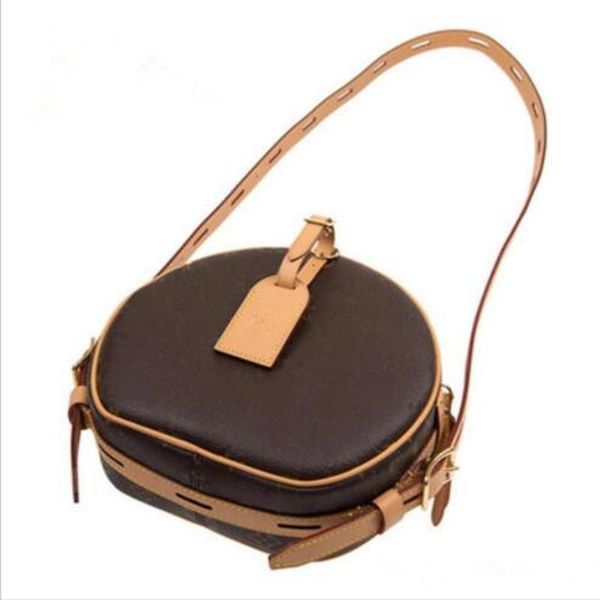 

latest leather round bag canvas&calfskin shoulder luxury saddle bag elegant and charming vintage womans designer soft handbag qynf bnqlt