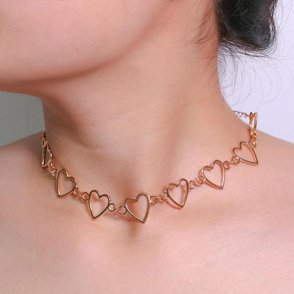 

artilady heart chain choker necklace 2020 new fashion jewelry women accessories dropshipping, Golden;silver