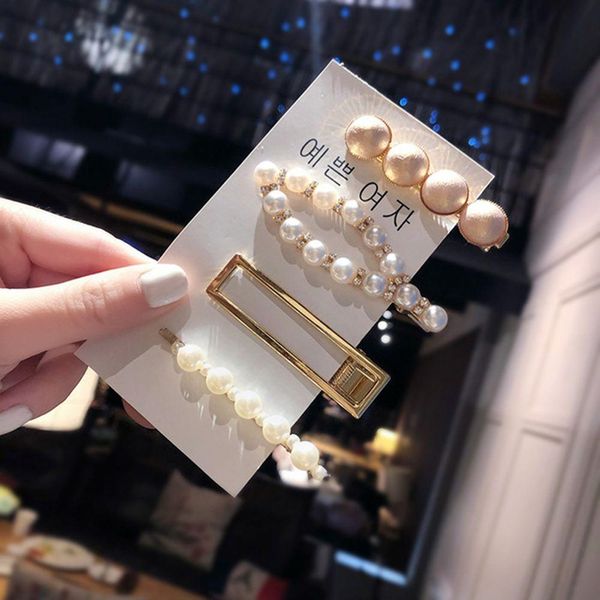 

1set new fashion pearls hair clips for women girls elegant sweet headwear hairpin hairgrip barrettes headband hair accessories swy wmtxkm