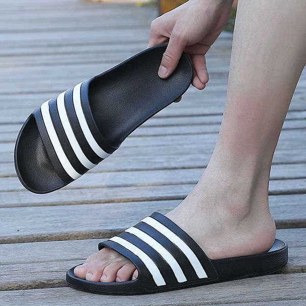 

elling designer slippers slippers for men luxury brand summer soft beach flip flops male women black white stripes eva flat sole slides coup