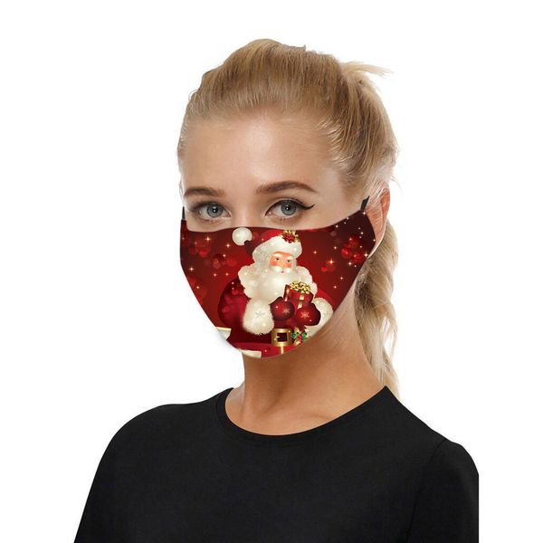 

1pc christmas print new outdoor pm2.5 mask dustproof cotton mascarillas washable reusable mouth-muffle xmas face shield