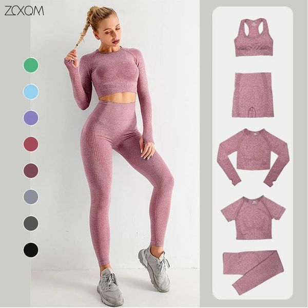 

workout sportswear gym clothing seamless women yoga set fitness long sleeve crop high waist leggings sports suits yoga set c0122, Black;white