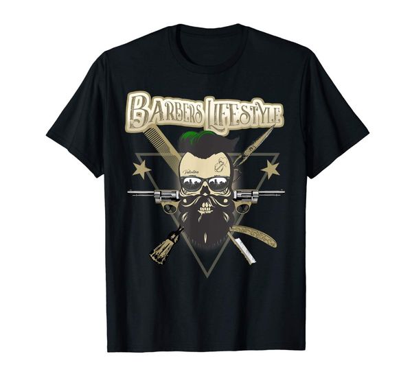 

barbers lifestyle barber bearded skull 2020 new short sleeve fashion men round neck cotton hoodie designers t shirts sweatshirt