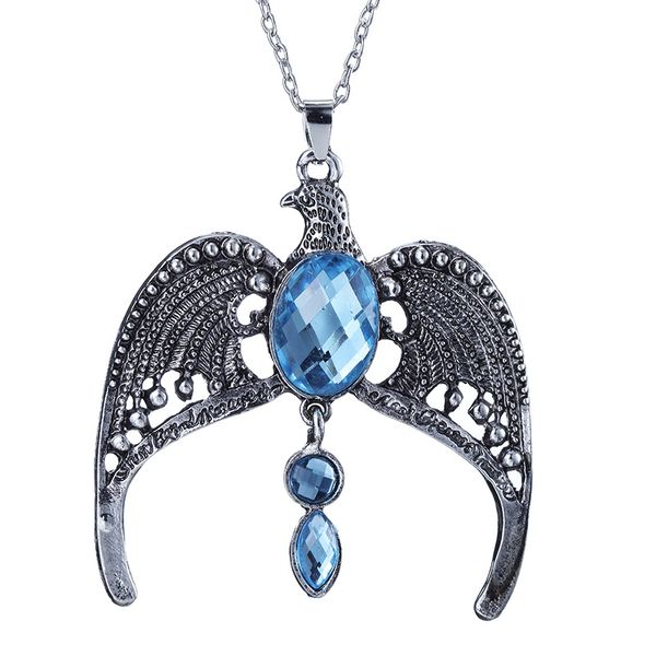 

pendant necklace blue crtstal wings vintage necklaces wholesale, Silver