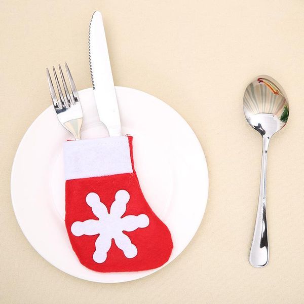 

christmas decorations stocking silverware knives forks cover cutlery set 5pcs/lot for xmas dinner party table decoration sd601
