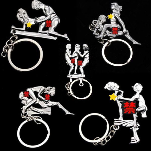 

fashion jewelry alternative lover keychain simulation activity happy man funny couple keychain charm gift for friends, Silver