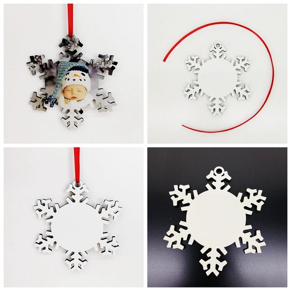 

sublimation christmas tree snowflake pendant single-sided diy thermal transfer mdf blank pendant party decorations favors gift vt1780