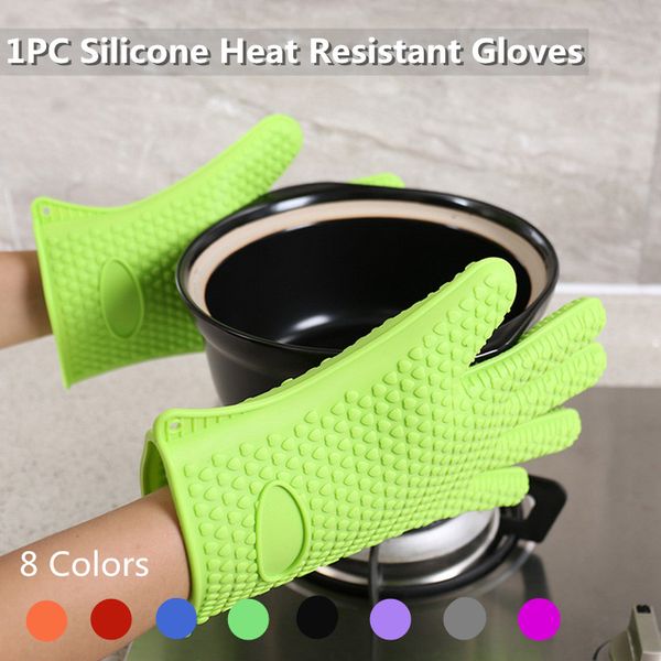 

1pc grade silicone glove kitchen heat resistant glove temperature gloves cooking baking bbq oven gloves kitchen accessories