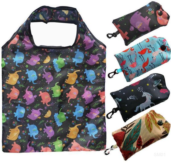 

reusable foldable grocery bags shopping tote bag fits in pocket eco friendly washable durable and lightweight dha2103