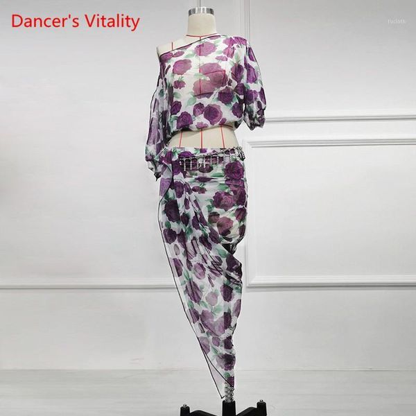 

new summer women's costume of 2 items with a mesh, purple color, long skirt with a fabulous dance show, clothing m l xl1, Black;red