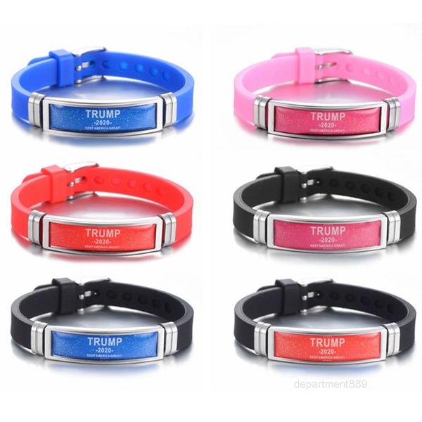 

trump 2020 bracelet donald keep america great again wristband stainless steel silicone bracelets trump wristbands party favor dha2041
