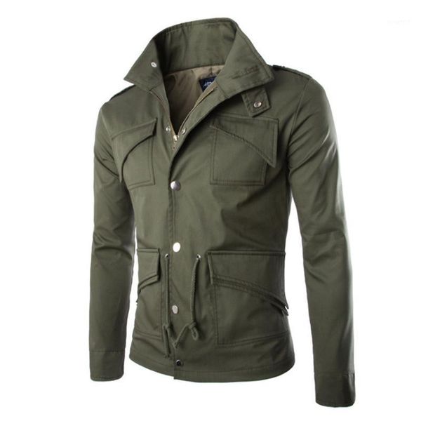 

man stand collar eu size jackets mens jacket multi-pockets jacket1, Black;brown