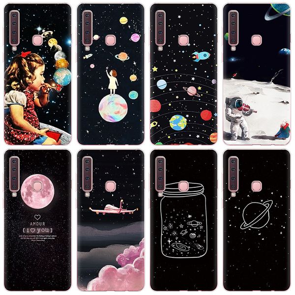 

cartoon galaxy cover space silicone tpu phone case for samsung a9 a920f a920 sm-a920f coque capa