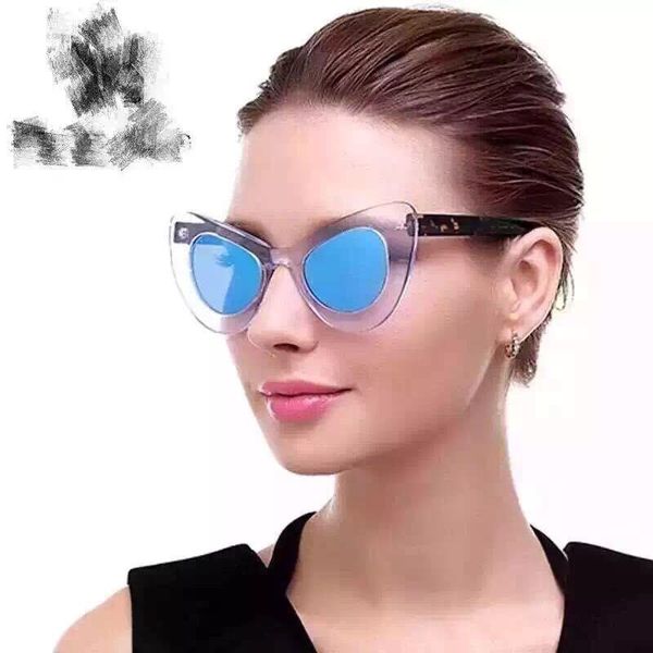 

sunglasses 2021 girls sun glasses retro fashion women brand designer vintage cat eye black ladies lady uv400 oculos, White;black