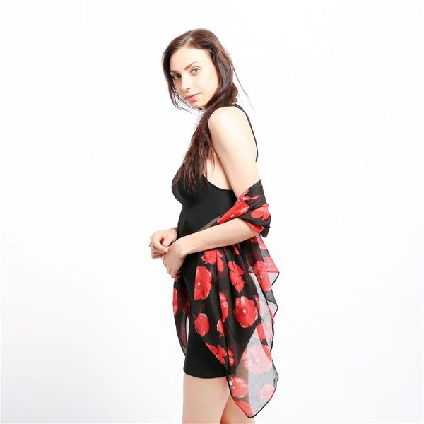 

scarves 2021 fashionable ladies long black and red sheer scarf, Blue;gray