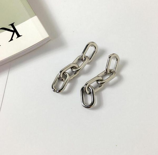 

alternative chain fashion personality, new iron chain punk retro mood, gothic devil mature lady sweet temperament earrings, Silver