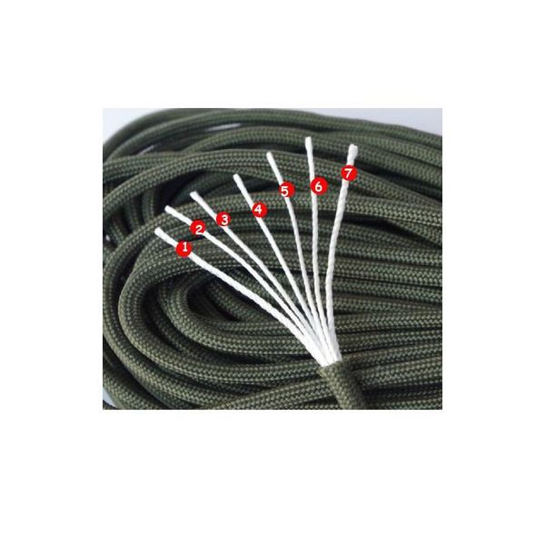 

paracord 50ft 550lb cord parachute lanyard w/7 core strand rope 4mm dia for camping hiking outdoor home knit sol qyluaj