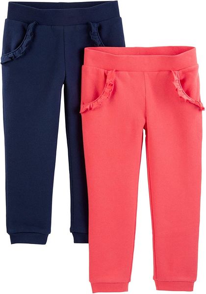 

simple joys by carter's toddler girls' 2-pack pull on fleece pants