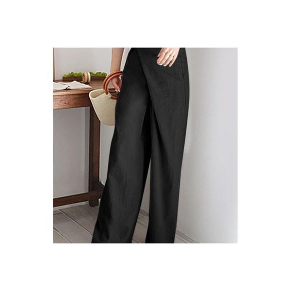 

women's pants & capris stacked sweatpants cargo fabric leisure all matching loose ladies lace up irregular wide legged, Black;white