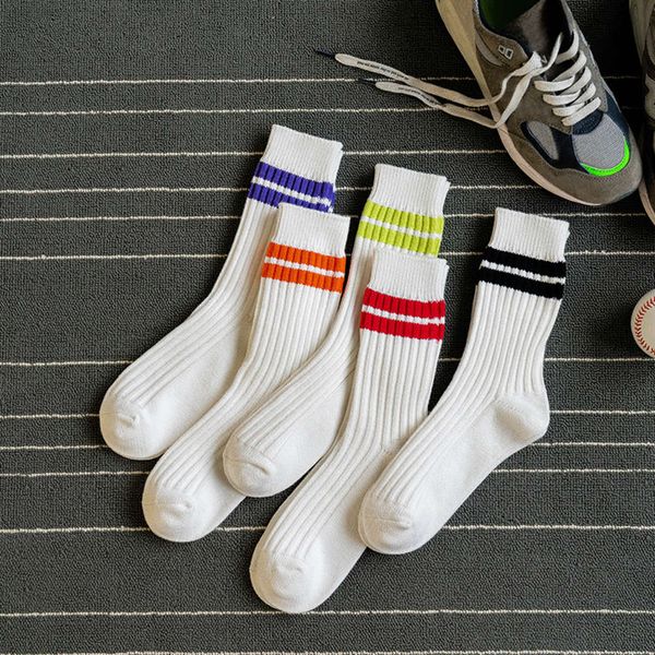 

two bar men's and women's medium tube pure deodorant cotton socks, Black;white