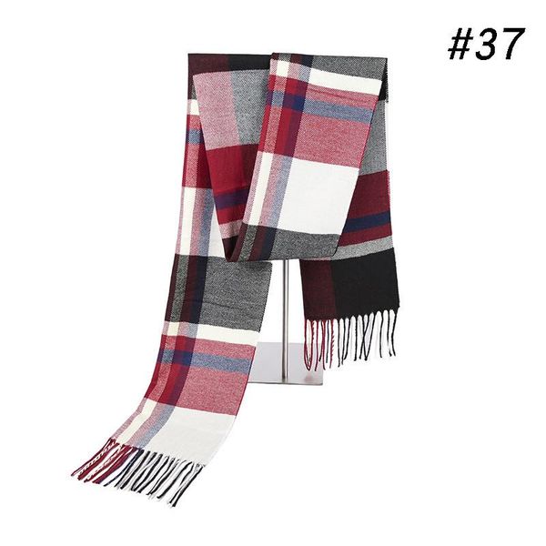 

new style chinese quality silk autumn and winter cashmere thickening multicolor muffler men's business lattice wool head scarf jlltcp, Blue;gray