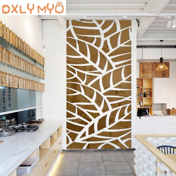 

wall stickers 3d acrylic mirror abstract green plant leaves sticker living room bedroom entrance background decor