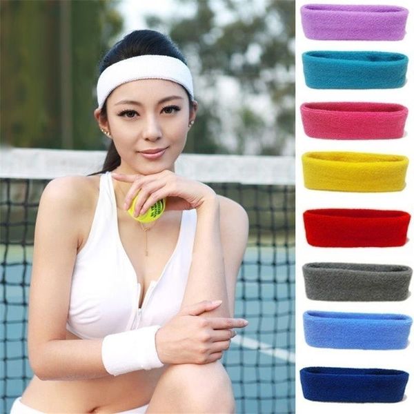 

sport cotton sweatband headband for men women yoga hairband gym stretch head bands sweatband strong elastic q bbyegy
