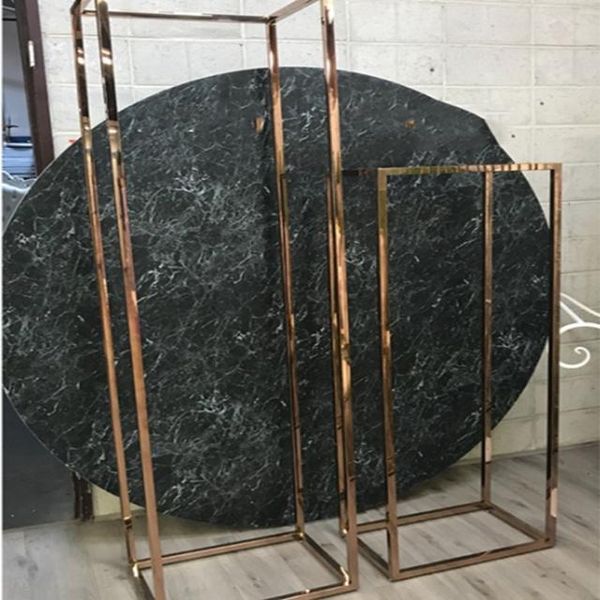 

3pcs/set)new style mental rectangle gold square iron metal wedding floral stand plinths backdrops for wedding yudao1077